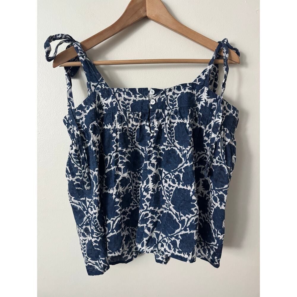 SZ Blockprints M Emma Blouse in in Indigo Floral - Picture 7 of 8